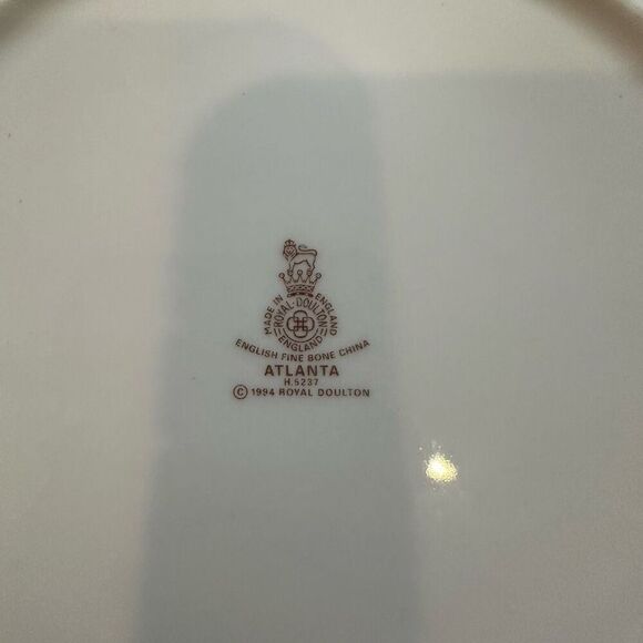 Royal Doulton Atlanta Fine‎ bone China 5 Pc Salad Plates Blue Silver Vintage - Picture 5 of 7